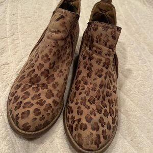 Distressed leopard ankle boot
